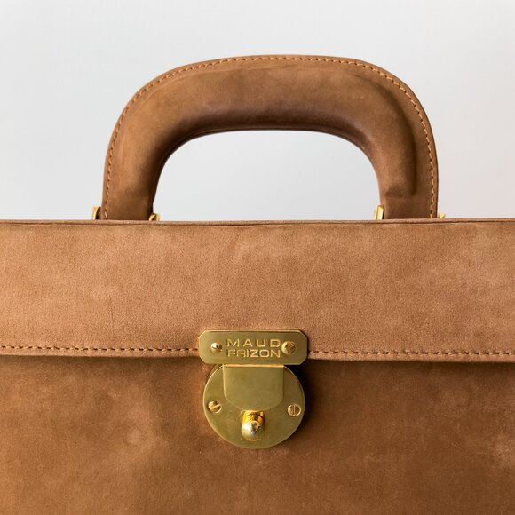 MAUD FRIZON Rare Nubuk Suede Box Handbag - Picture 4 of 11